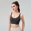 Novo Sutiã Esportivo Transfronteiriço à Prova de Choque para Mulheres Push-Up V Profundo Fitness Costas Lindas Sensação Nua Sutiã de Yoga com Bojo Sem Costura