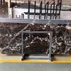 Fondo de Pared con Mármol de Flor Negra Dorada Mesa de Comedor de Piedra Negra de Lujo Tablero de Mesa Pasos de Piedra de Lujo Ligero