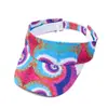 Chapéu de copa vazio tie-dye colorido para atividades ao ar livre transfronteiriças, novo chapéu de sol de primavera e verão para adultos, chapéu com proteção solar para viagens, atacado