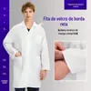 Jaleco Branco de Médico de Manga Longa Transfronteiriço, Estudante de Laboratório Químico, Oficina de Alimentos, Jaleco de Laboratório para Comércio Exterior, Uniforme de Trabalho