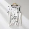 Camisole Vest Estiloso de Algodão e Linho com Desenho Sem Mangas para Mulheres, Peça de Roupa Externa Elegante de Verão que Reduz a Idade, Top de Linho