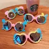 Orelhas Grandes coloridas de gato infantil fofas óculos de sol degradê moda feminina tesouro proteção solar óculos de sol estilosos para meninos