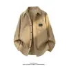 Nova Camisa de Manga Longa Masculina da Amazon Corduroy Moda Retro Roupa de Trabalho Jovem Casual para Homens