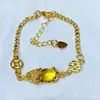 Pulseira de ouro de areia vietnamita corajosa para mulheres, imitação de citrino, cor de jade, estilo folclórico corajoso, joia de mão para presente