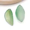 20 Piezas Mixtas de Cuentas Colgantes de Hoja de Vidrio Verde con Agujeros para Decoración de Pasadores DIY Accesorios Vintage