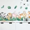 Adesivos de papel de fundo para quarto infantil de estudo de planta de desenho animado zebra, adesivos de papel para corredor, hall, pequenos adesivos de animais fofos autoadesivos