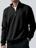 Moletom de Veludo Masculino de Inverno com Zíper na Gola Alta Cor Lisa Cashmere Camisa Base Jaqueta para Homem