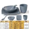 Juego de Mesa Cuatro Piezas Melamina Vajilla Restaurante Hotel Restaurante Hot Pot Comercial Plástico Imitación Porcelana Platos y Vasos Juego Tazón Anticaída