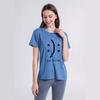 Ropa Europea y Americana 2024 Nueva Amazon Ebay Exportación Suelta Cuello Redondo Personalizada Estampada Verano Camiseta Tops de Mujer