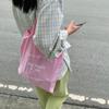Ofr Paris Paris livraria periférico versátil francês simples letra bolsa de ombro fina bolsa de tecido cinza bolsa feminina