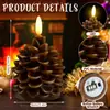 Vela Decorativa Personalizada Sem Chama em Formato de Bolota Desenho Animado Decoração de Vela com Vela de Pinha de Natal