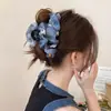 Pinza para el pelo con lazo de malla para mujer, Pinza de alta gama 2026 estilo nuevo para cabello grueso, Pinza de tiburón para la parte posterior de la cabeza, Accesorio para el pelo de verano