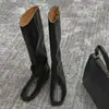 Botas longas casuais franzidas estilo coreano para mulheres, botas altas retas de couro genuíno macio, botas de cavaleiro que afinam, sapatos da moda