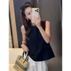 Camisa sin mangas chic de alta gama a la moda para mujer, top chaleco de verano con espalda descubierta, top chaleco casual holgado que estiliza
