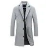 En stock transfronterizo otoño 2026 comercio exterior gabardina de longitud media color liso de un solo botón en tejido de lana, chaqueta casual talla grande