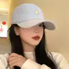 Gorra de Béisbol con Letra para Mujer con Visera Ancha, Hace que la Cara Parezca Más Pequeña, Gorra Azul Tipo Pico, Versátil Estilo Coreano Sombrero de Copa Suave