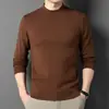Suéter de Lana para Hombre Cuello Medio Alto Otoño e Invierno Engrosado Cálido Capa Interior Capa Base Tejido Suéter para Hombre Papá 450g