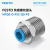 Conexão Rosqueada de Engate Rápido FESTO NPQE-D-R12-Q8-P5 Conector de Tubulação Industrial Produto Original Genuíno