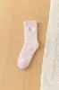 Meias de Lã Coral para Mulheres, Meia-Calça, Outono e Inverno, Meias Quentes para Casa de Maternidade, Espessadas, Não Soltam Fiapos, Gato Bordado