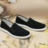 Sapatos de Pano Antigos de Pequim para Primavera e Outono, Sapatos Slip-On Confortáveis, Sapatos Respiráveis de Solado Macio para Idosos, Sapatos Masculinos com Solado Antiderrapante
