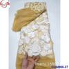 Material para vestido de noche bordado fondo grueso flor grande 3D malla transparente vestido aplique tela de encaje bordado