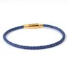 Pulseira de Cordão de Couro de Aço Inoxidável 3,0mm Fivela Resistente ao Desgaste Cordão de Couro Pendurado Fecho de Pressão Usável Ouro Duro Miçangas Cordão de Mão