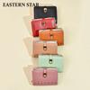 Dongxin Estilo Coreano Color Sólido Billetera Simple Monedero para Estudiantes de PU para Mujer Gran Capacidad Billetera Clutch para Mujer