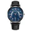 Procesamiento y Personalización de Comercio Exterior Más Vendido Moda Calendario de Luz Azul Patrón Romano Reloj de Hombre Correa de Reloj de Hombre Reloj de Cuarzo
