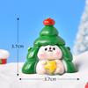 Dibujo animado navideño animal cerdo muñeco de nieve árbol de Navidad pato adorable micropaisaje árbol de Navidad adornos de nieve accesorios de bola de cristal