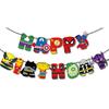 Cross-border Marvel Superman aniversário puxar bandeira Homem-Aranha porco Peppa Wangwang carta da equipe puxar bandeira bandeira decoração festa