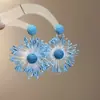 Brincos de flor tecida coloridos brincos de férias dopamina à beira-mar moda fresca de verão brincos versáteis atacado