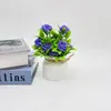10 Rosas de Espuma com Laços Transfronteiriças Mini Bonsai Interno Flores Artificiais de Plástico Pequenas e Plantas Verdes Ornamentos em Vasos