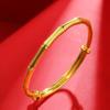 Pulsera de cintura alta de latón bañada en oro para mujer, estilo étnico, con arena vietnamita dorada, con efecto push-pull y bambú rico. Suministro en vivo.