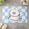 Tapete de Chão de Lama Diatomácea Macio de Porco Mágico Desenho Animado Tapete de Pé Doméstico Banheiro Vaso Sanitário Absorção de Água Secagem Rápida Tapete Cortável Antiderrapante