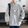 Suéter oversize masculino primavera e outono com capuz primavera e outono solto elegante retrô estilo Hong Kong chique casal urso jaqueta