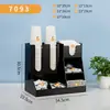 Portavasos de Papel Acrílico Caja de Almacenamiento para Tapas y Popotes Tienda de Café y Té con Leche Bar Estante de Almacenamiento para Suministros Desechables Comercial