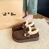 Sandálias Birkenstock de Solado Grosso Forradas com Pelo Femininas 2026 Novo Estilo Inverno Acolchoado Espesso Quente Cobertura Total Birkenstock Sapatos de Algodão com Pelo Feminino