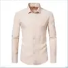 Camisas Sociais Masculinas, Não Amassam, Respiráveis, Camisas de Trabalho Profissionais, Roupas Masculinas com Corte Ajustado ao Corpo, Camisas Casuais Antirrugas, Camisas Masculinas de Manga Longa