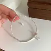 Pulsera de la Fortuna de Cristal de Fresa Plateada Rota para Mujer, Diseño de Nicho de Lujo Ligero, Moderna, Fresca y Dulce, Joyería de Nuevo Estilo Chino