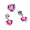 Colar Infantil Pedra do Amor Congelado Colar para Meninas Anel Infantil Brinco de Clipe Infantil Conjunto de Joias Elsa