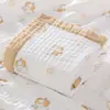 Manta Toalha de Banho para Bebê, Algodão Classe A, Gaze de Seis Camadas, Estampa de Desenho Animado, Manta Absorvente Ampliada para Recém-Nascidos e Crianças, Algodão Puro Classe A