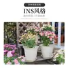 Vendas Diretas de Fábrica E-commerce Transfronteiriço Vasos de Flores de Plástico com Padrão de Boca Redonda Vasos para Plantas Verdes em Relevo Vasos de Flores para Jardinagem Interna e Externa