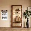 Espejo de cuerpo entero estilo vintage para suelo, espejo de tocador para colgar en la pared para uso doméstico, adecuado para dormitorios de niñas, espejo de cristal para probador estilo nuevo 2026.