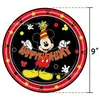 Amazon Spot Decoración Fiesta Mickey Suministros Cumpleaños Infantil Platos de Papel Tissue Banderín de Tirar Mantelería Set Arreglo