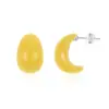 Pendientes Colgantes de Cobre Chapado en Oro de 18 Quilates Estilo Retro de Hong Kong con Esmalte en Forma de C para Mujer, Nuevos Pendientes de Moda de Lujo con un Toque de Alta Gama