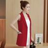 Chaleco Fino para Mujer, Versátil Adelgazante Pequeño Traje Cárdigan Capa Verano Sin Mangas Traje Exterior Chaleco Chaqueta Profesional