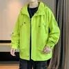 Jaqueta estilo novo 2026 transfronteiriça, jaqueta casual e versátil masculina para primavera/outono, corta-vento com capuz funcional para jovens