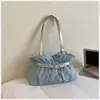 Bolsa de Ombro Transfronteiriça com Novo Design de Moda, Bolsa Tote Jeans Estrelada de Grande Capacidade, Bolsa de Ombro Versátil para o Dia a Dia para Mulheres