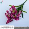 Tulipa Flor de Três Pétalas Duas Folhas Tulipa Florindo Cinco Flores Decoração de Sala de Estar em Casa Flor Artificial Flor de Casamento Obra de Arte Flor de Seda