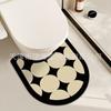 Alfombrilla de suelo para baño con forma de U, pequeña, fresca, de barro de diatomeas, absorbente para pies, impermeable para el hogar, a prueba de salpicaduras, antideslizante